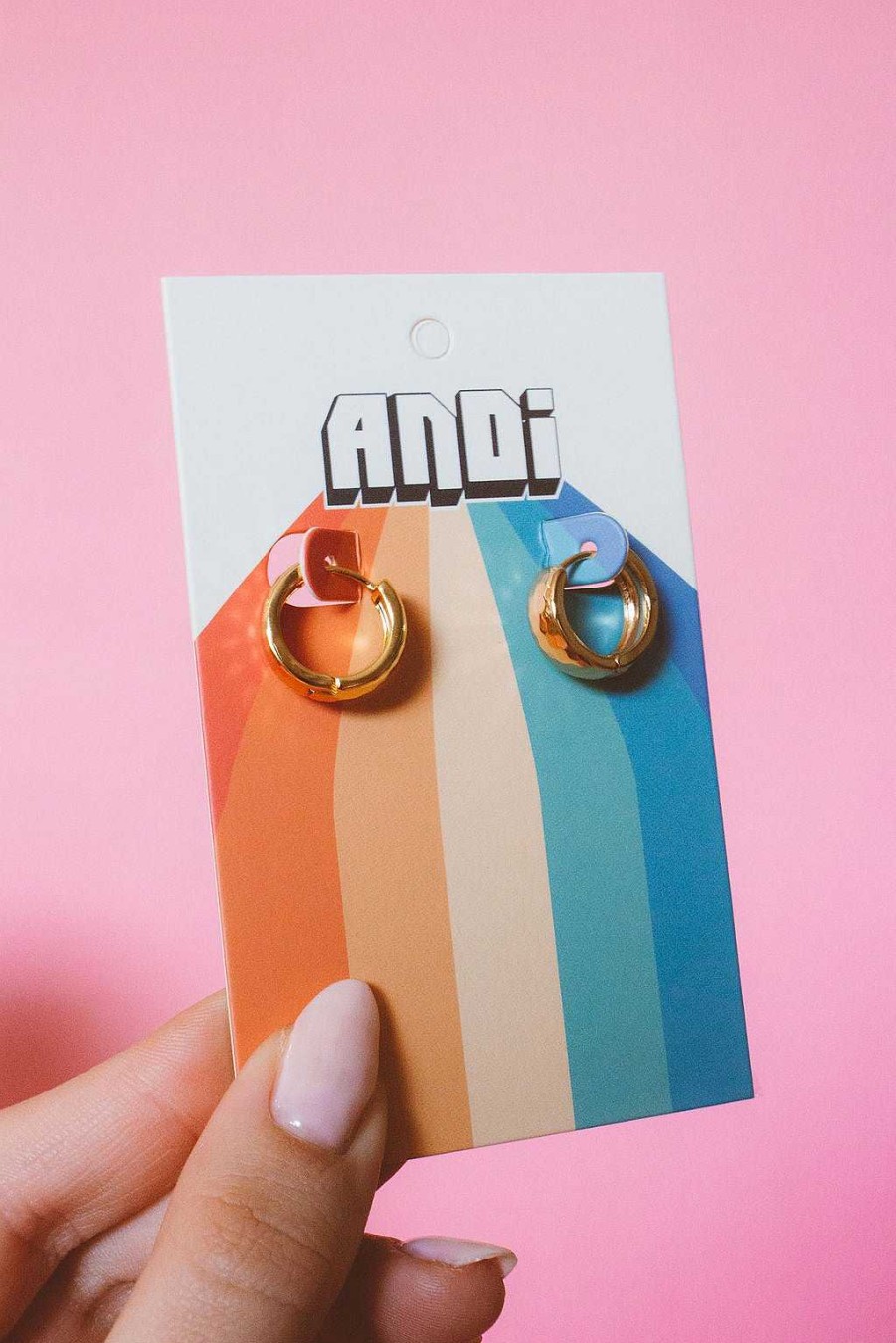 Accessories ANDI | Gold Hammered Hoops - Hypoallergenic