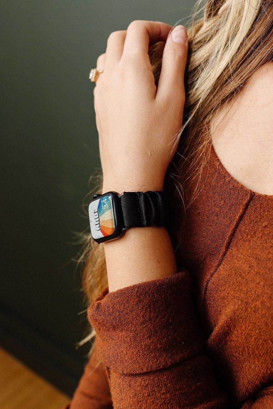 Watch Bands ANDI | Onyx Luxe Scrunchie Band Compatible With Apple Watch