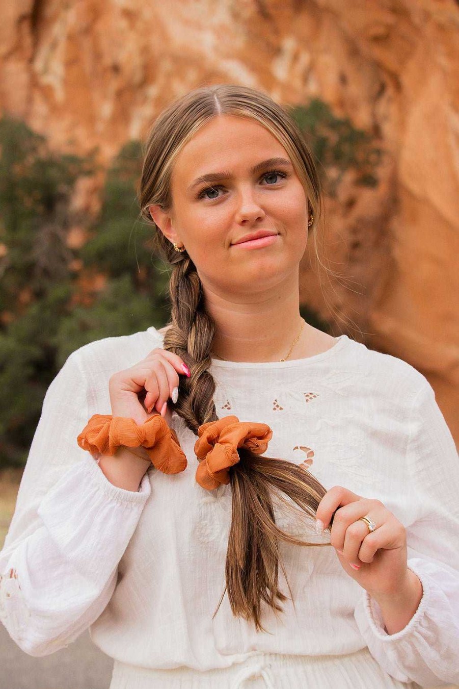 All Hair ANDI | Sheer Rust Oversized Scrunchie