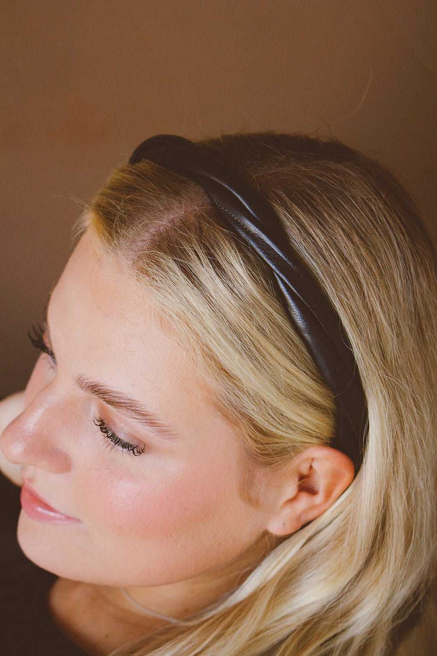 All Hair ANDI | Black Twisted Leather Hard Headband