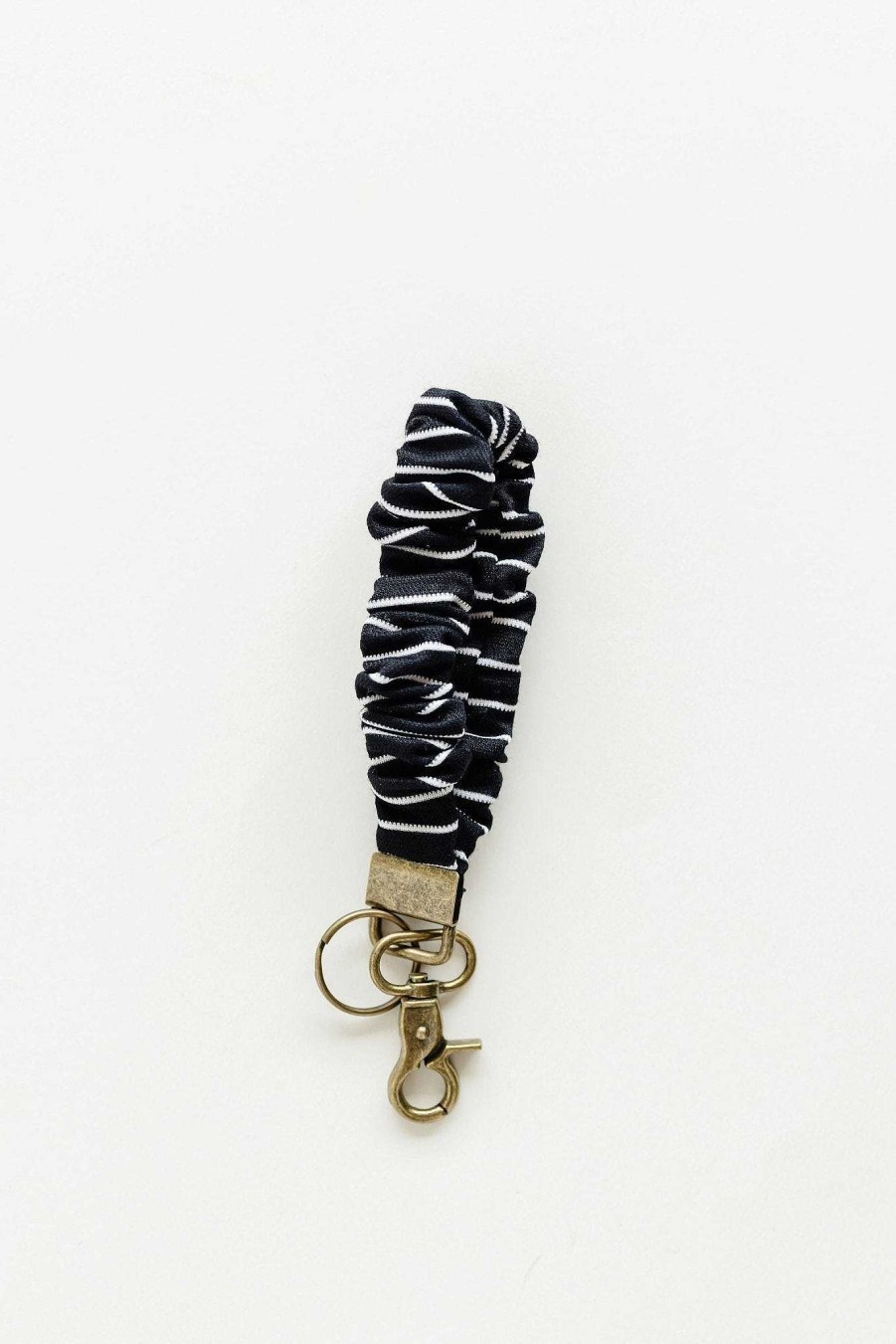 Accessories ANDI | Black & White Stripe Keychain