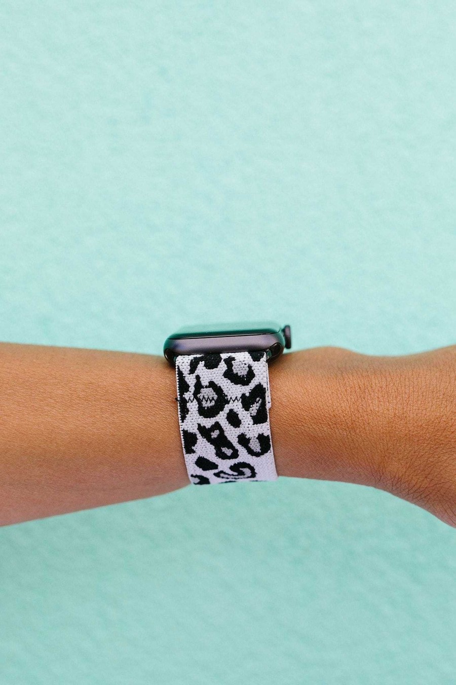 Watch Bands ANDI | White Leopard Elastic Band Compatible With Apple Watch