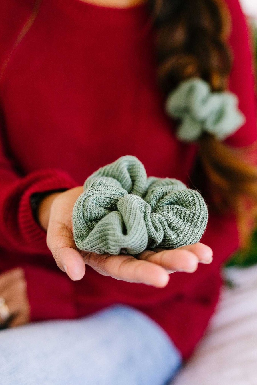 All Hair ANDI | Oversized Sage Sweater Scrunchie