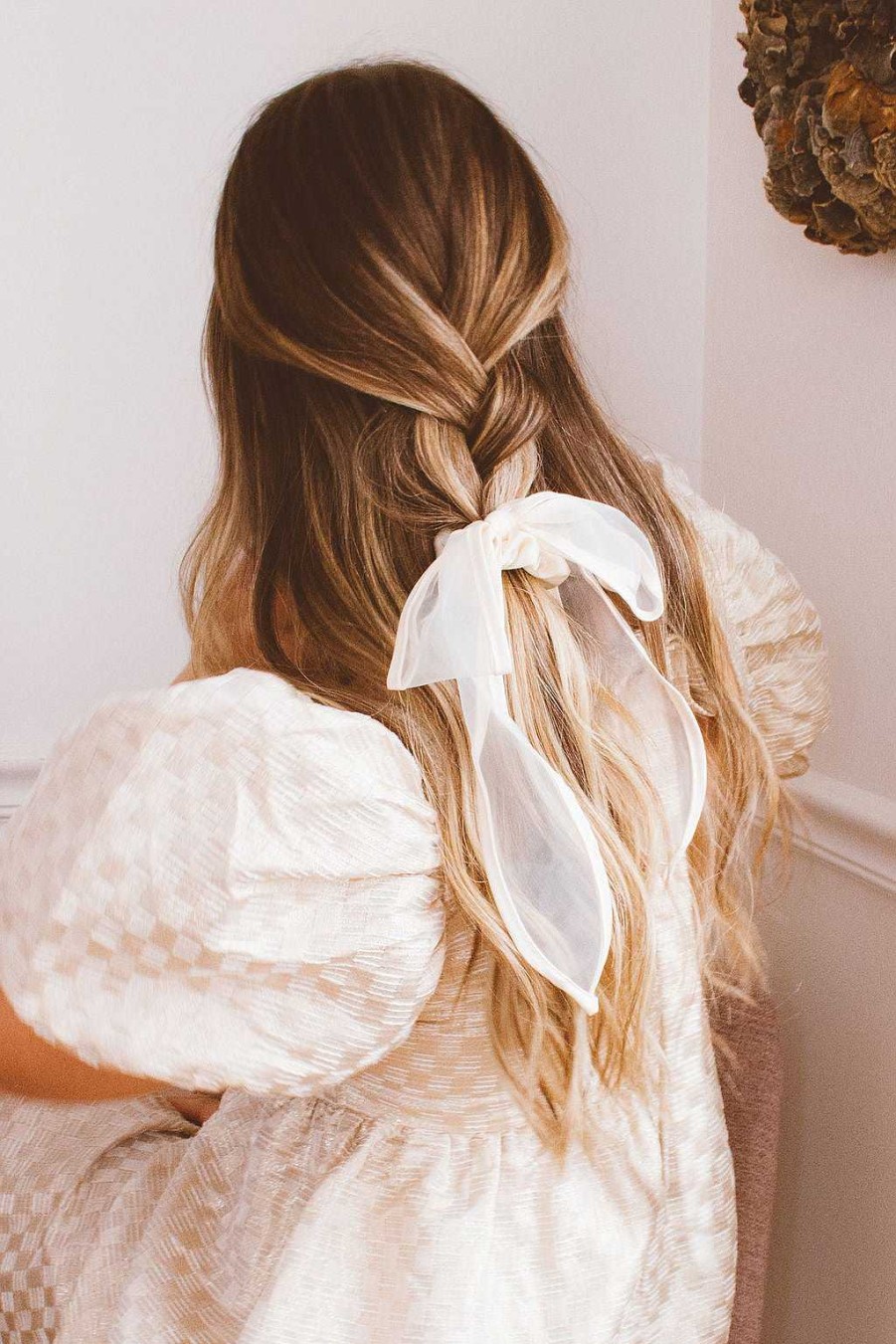 All Hair ANDI | Xoxo Cream Long Bow Scrunchie