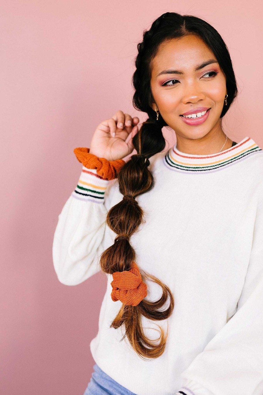 All Hair ANDI | Oversized Rust Sweater Scrunchie