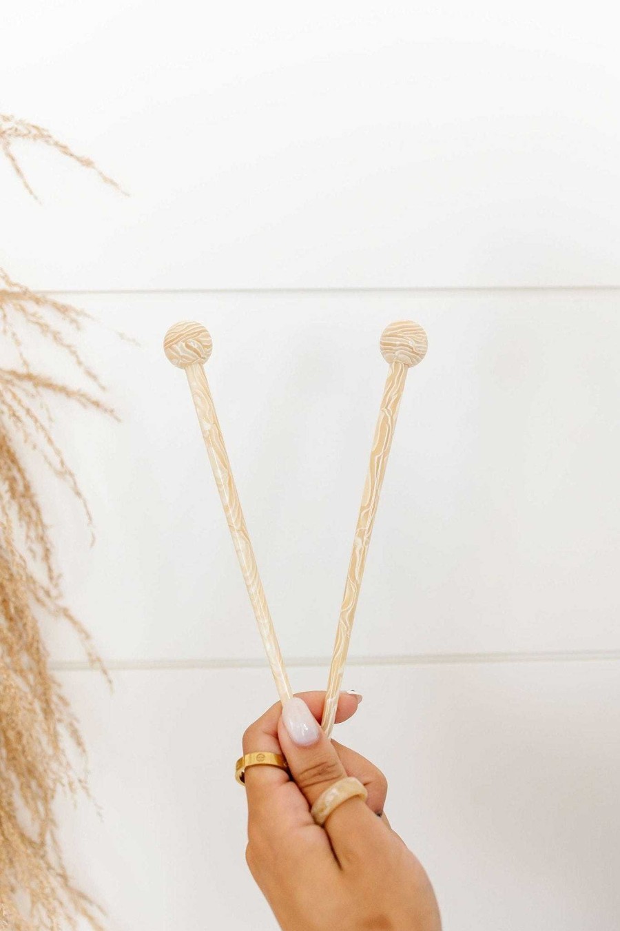 All Hair ANDI | White Chocolate Swirl Hair Sticks