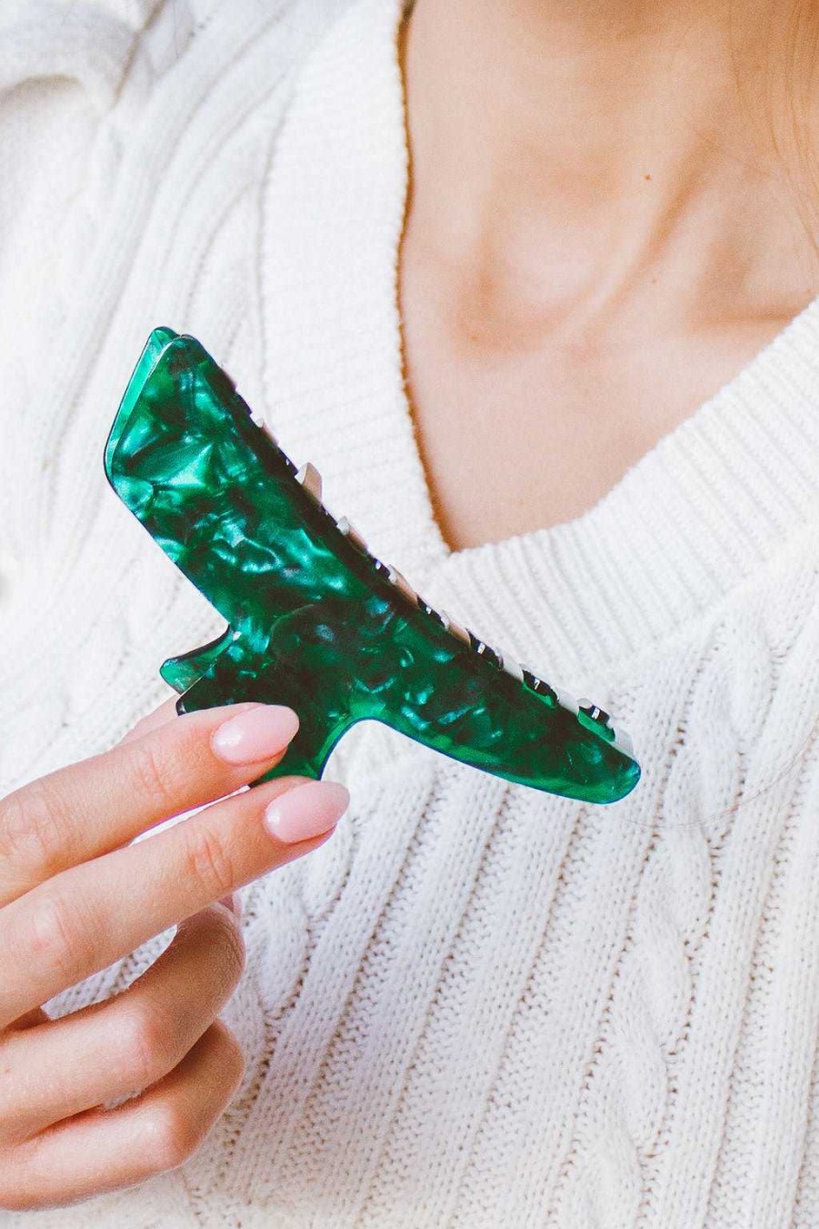 Claw Clips ANDI | Evergreen Marble Claw Clip