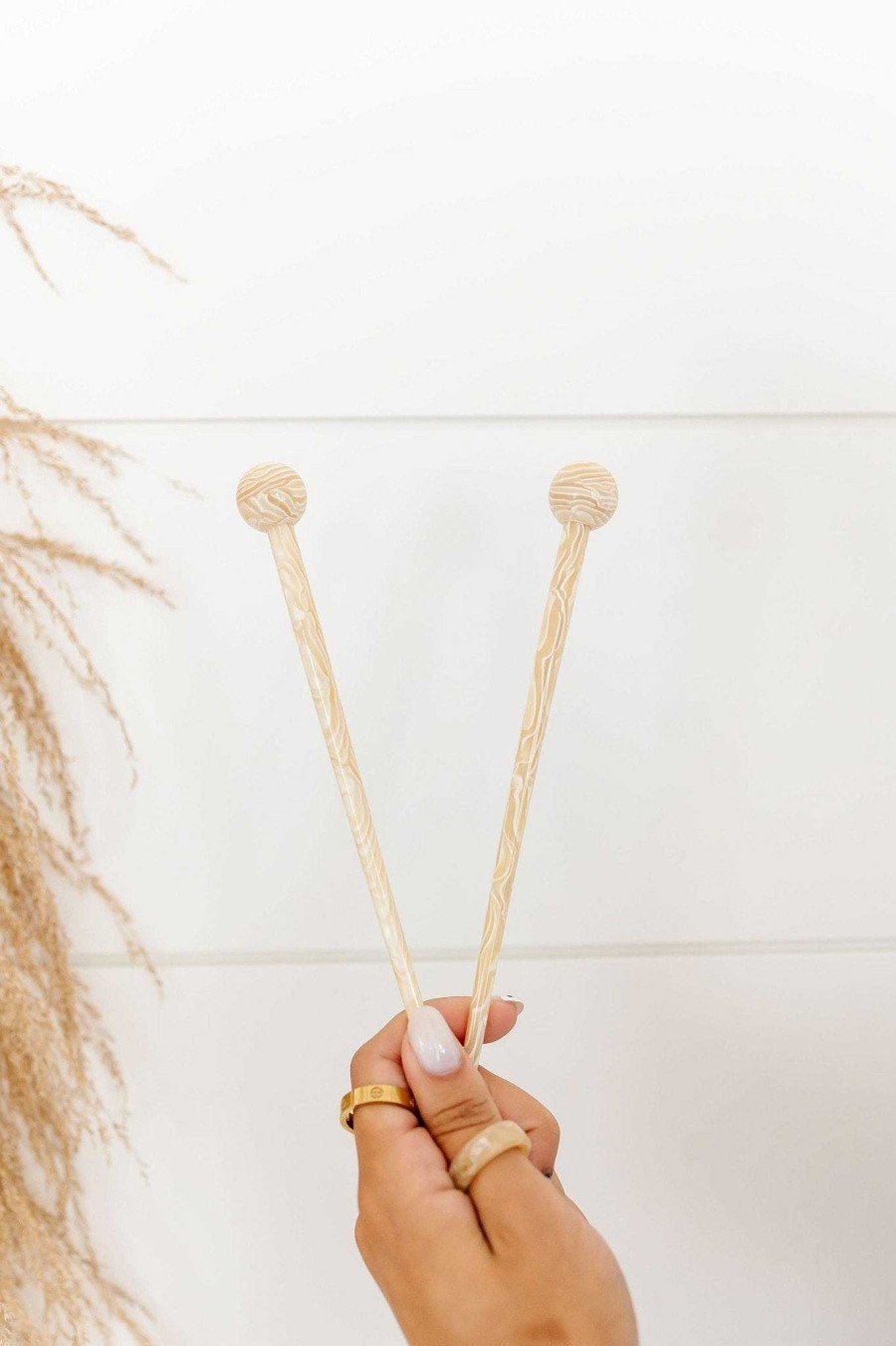 Claw Clips ANDI | White Chocolate Swirl Hair Sticks