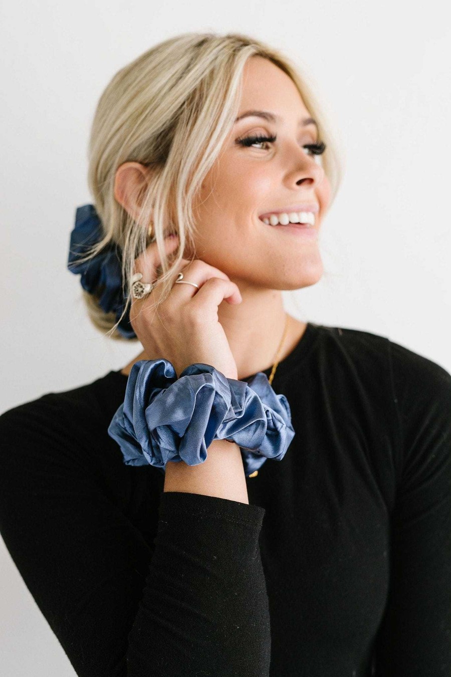 All Hair ANDI | Midnight Moon Satin Jumbo Scrunchie