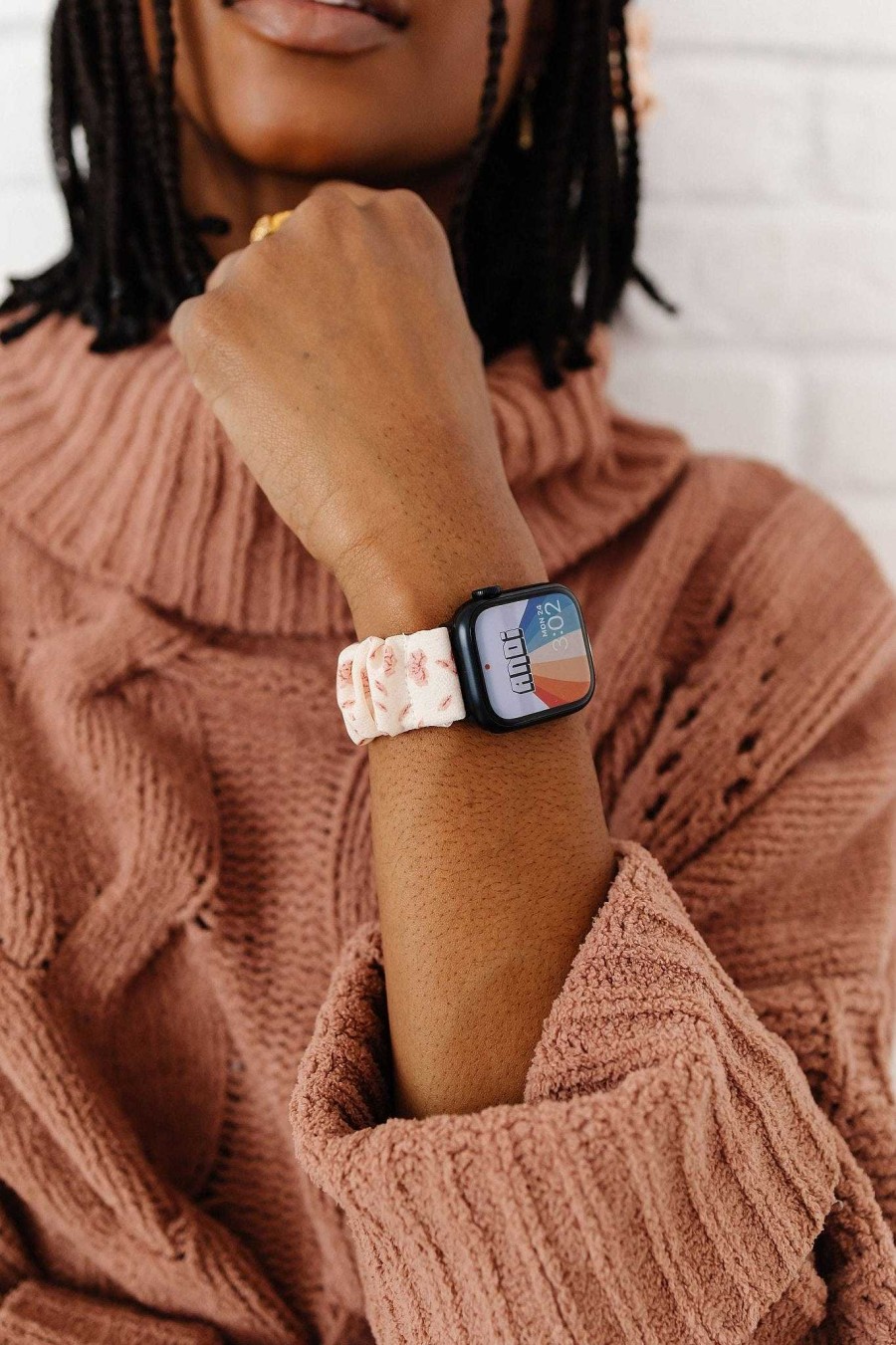 Watch Bands ANDI | Chiffon Rose Scrunchie Band Compatible With Apple Watch