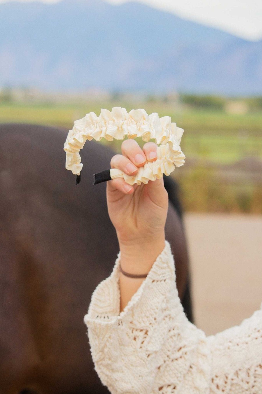 All Hair ANDI | Cream Ruffle Headband