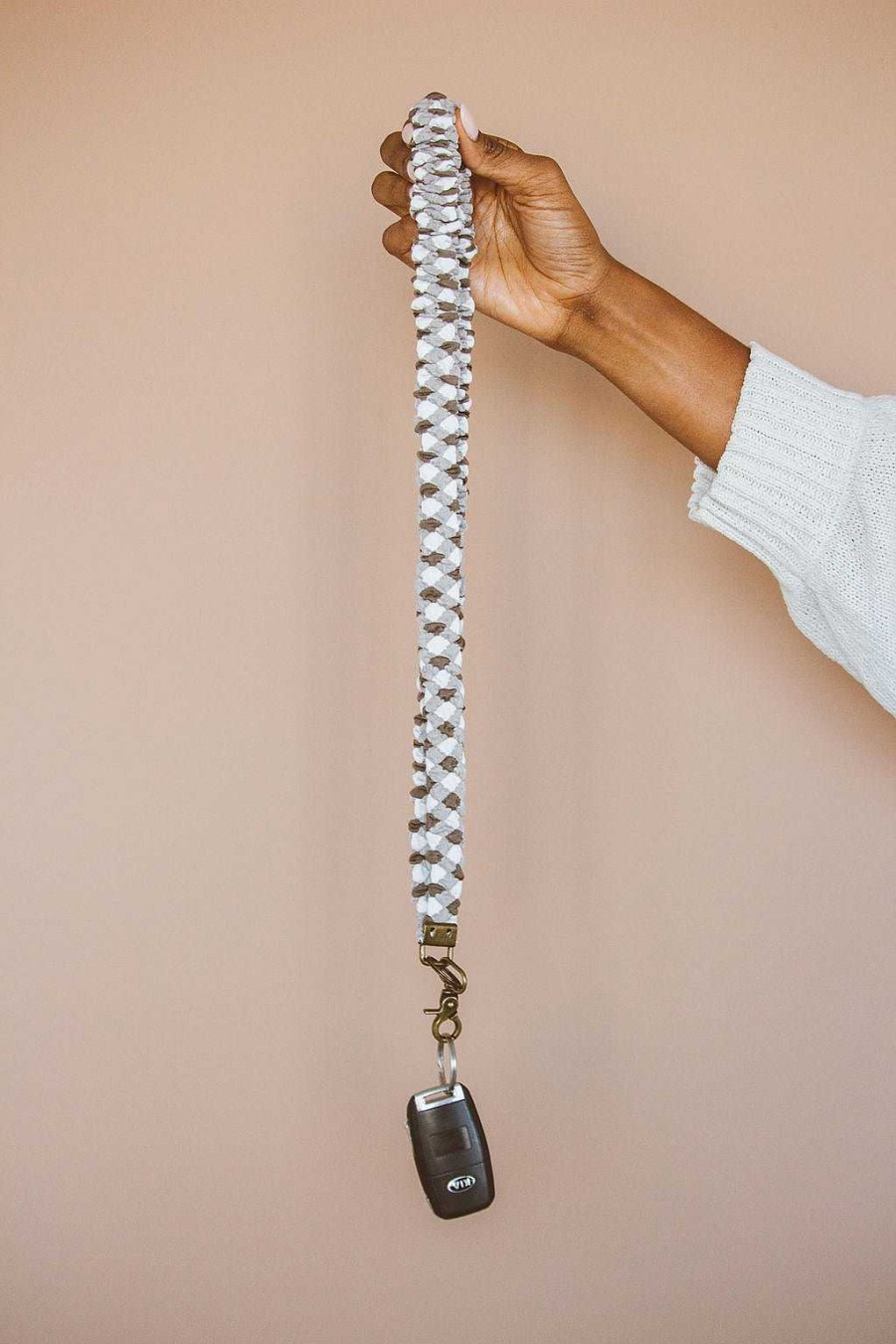 Accessories ANDI | Brown Checkered Lanyard