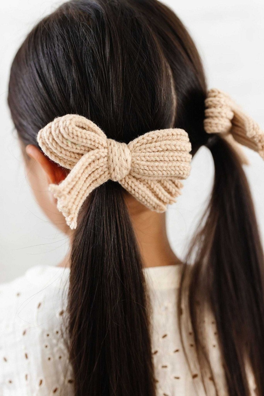 All Hair ANDI | Tan Cable Knit Bow Clip