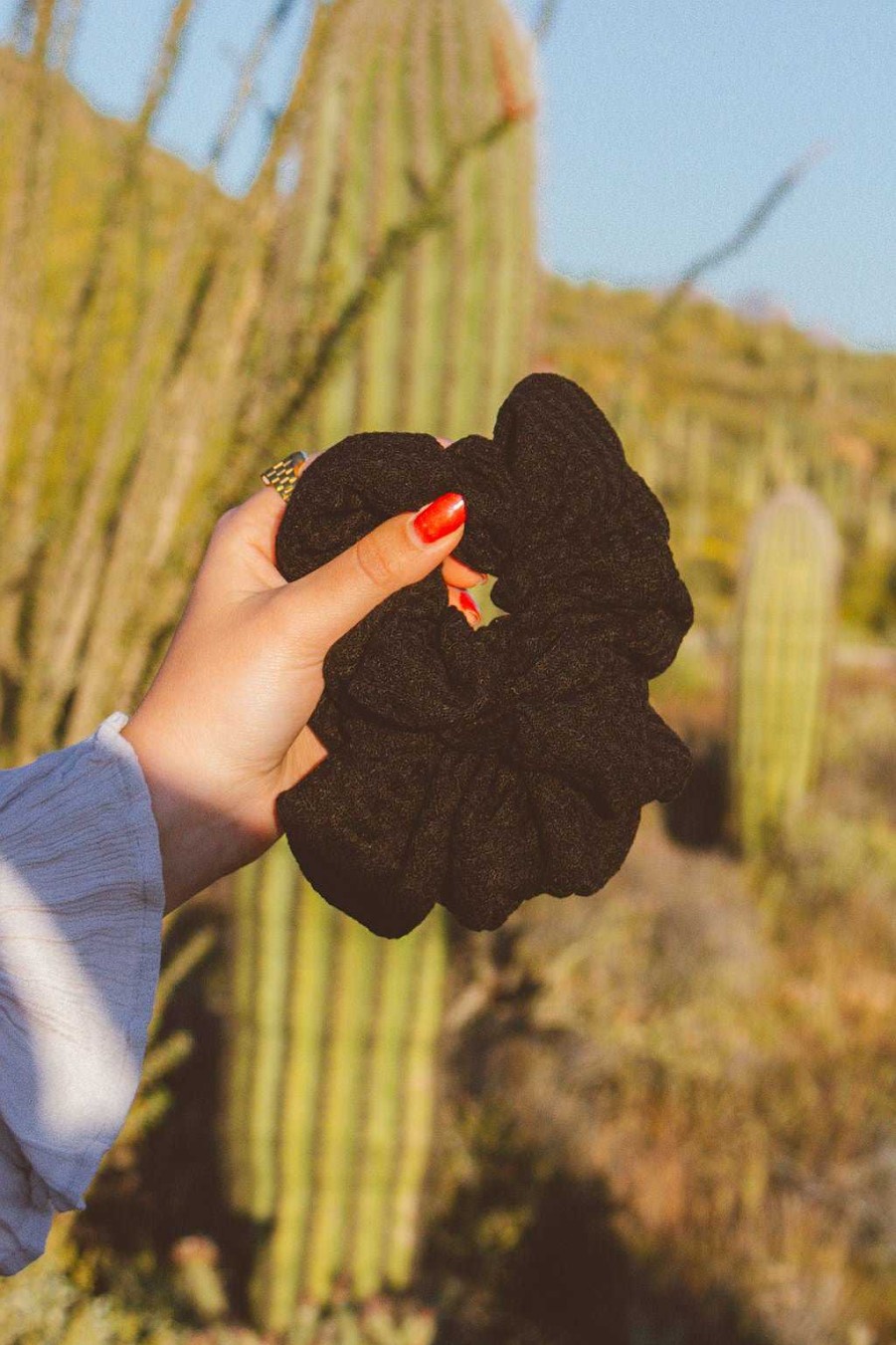 All Hair ANDI | Black Waffle Knit Jumbo Scrunchie