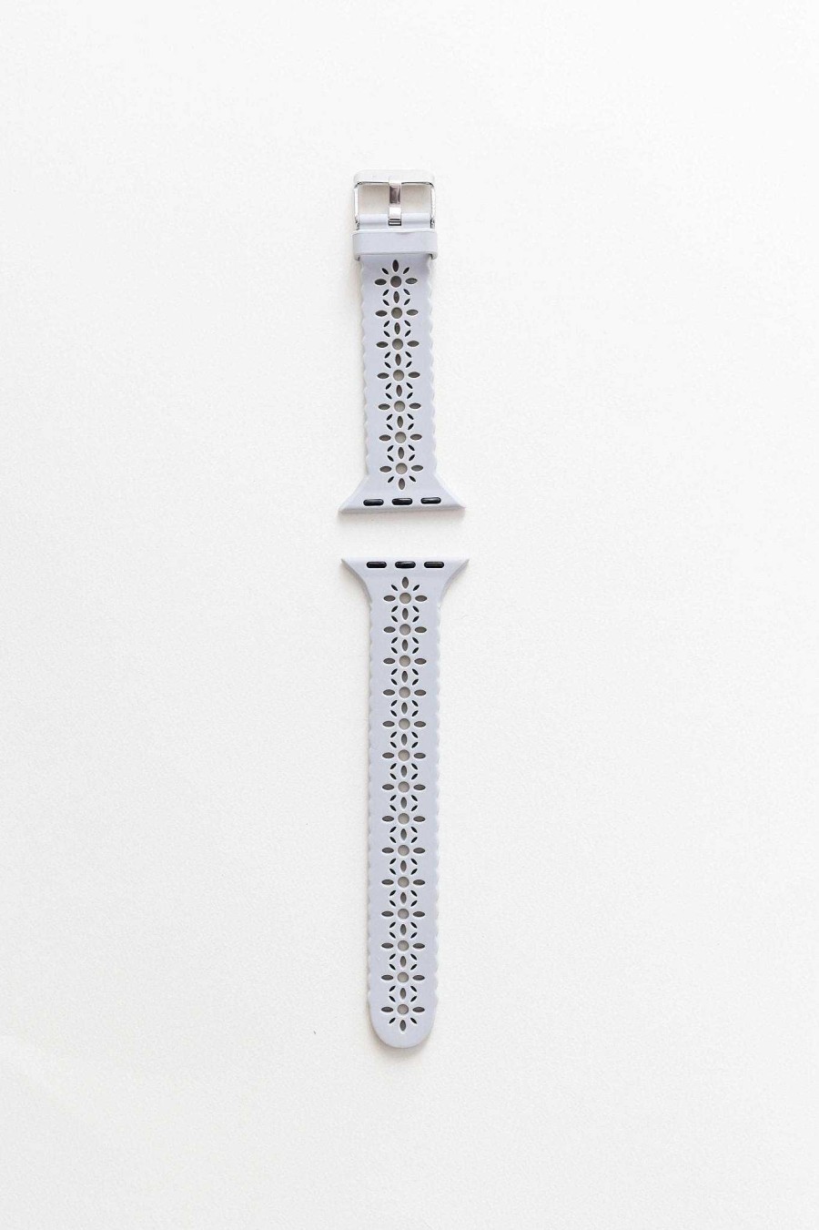 Watch Bands ANDI | Cloudy Gray Floral Silicone Watch Band