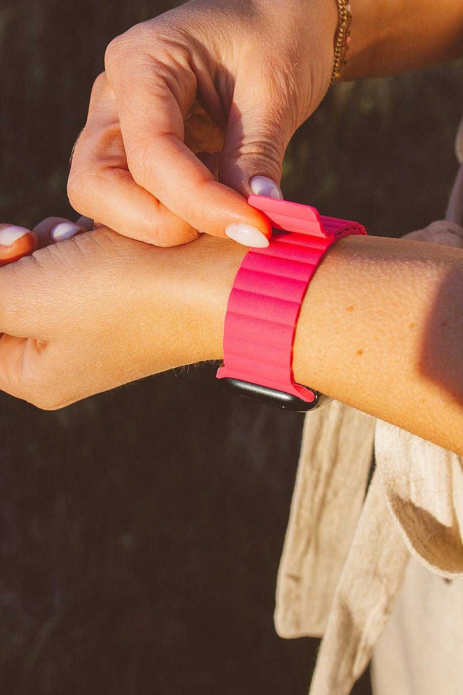 Watch Bands ANDI | Hot Pink Magnetic Watch Band