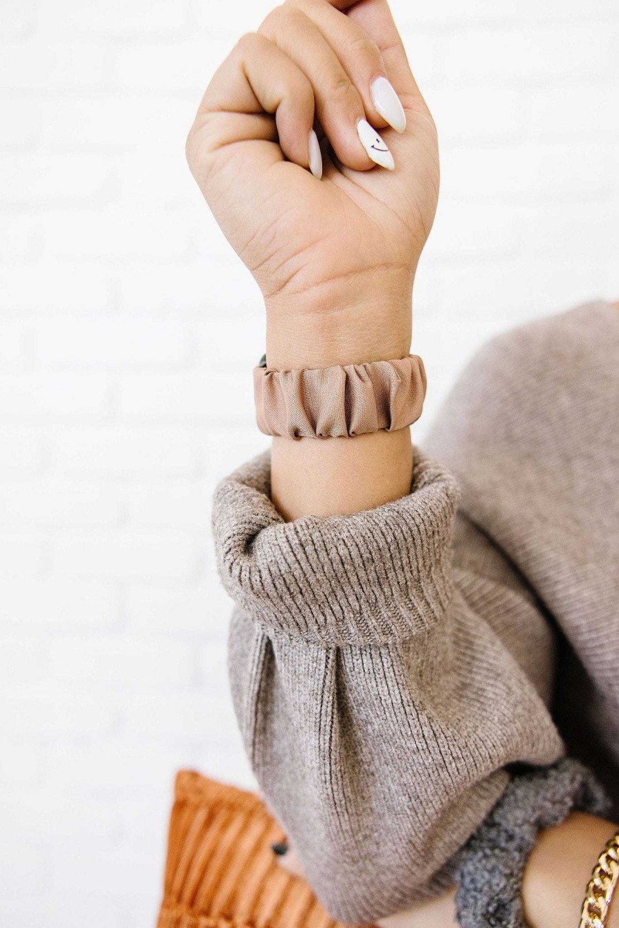 Watch Bands ANDI | Coffee Scrunchie Watch Band For Fitbit Versa