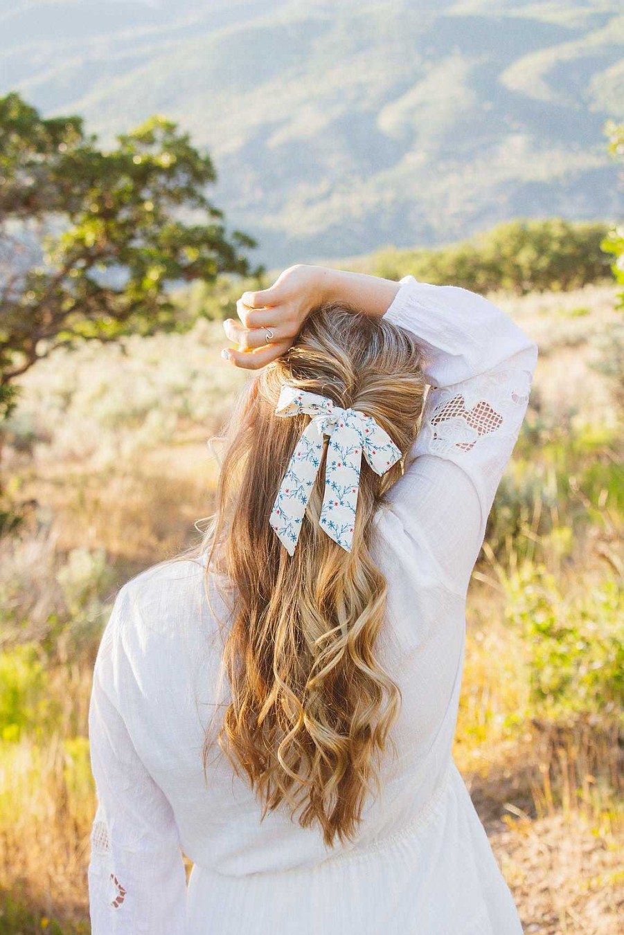 All Hair ANDI | Festive Floral Long Bow Scrunchie