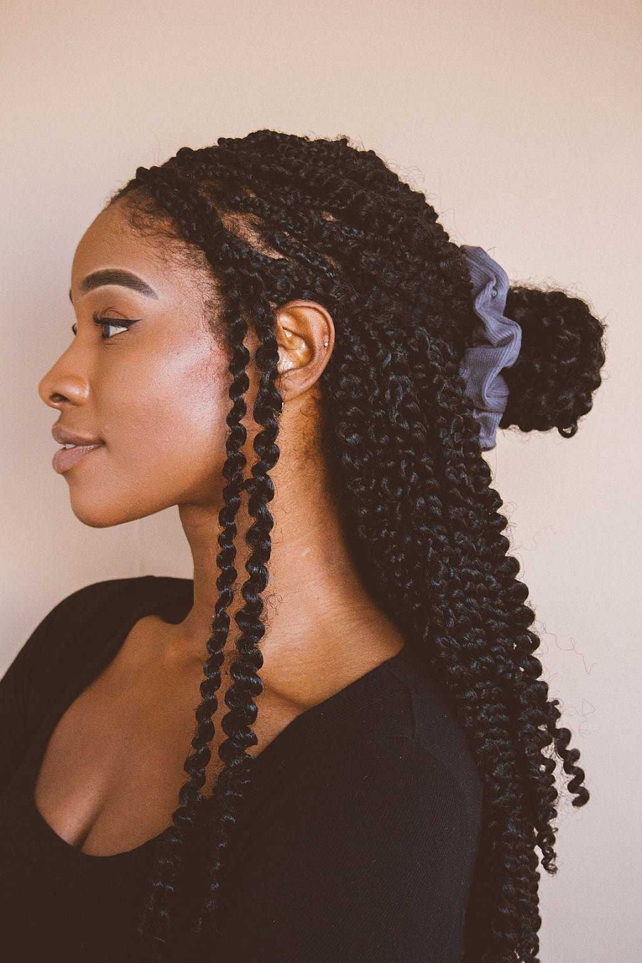 All Hair ANDI | Charcoal Ribbed Oversized Scrunchie