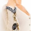 Accessories ANDI | Black Checkerboard Keychain