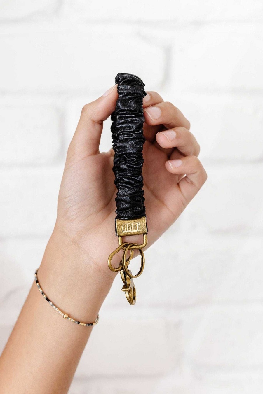 Accessories ANDI | Black Leather Keychain