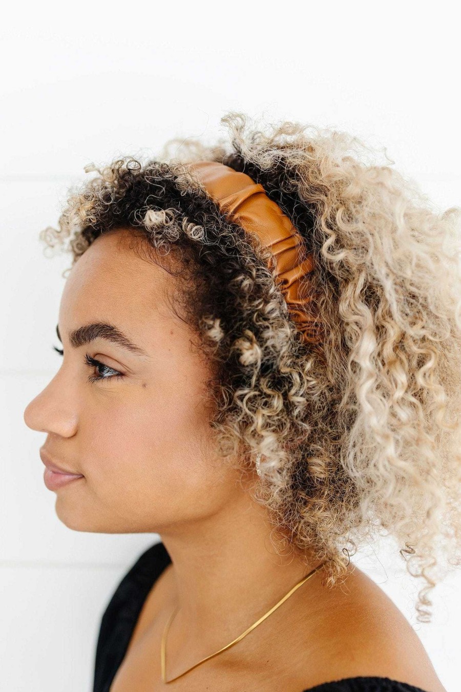 All Hair ANDI | Leather Scrunchie Hard Headband