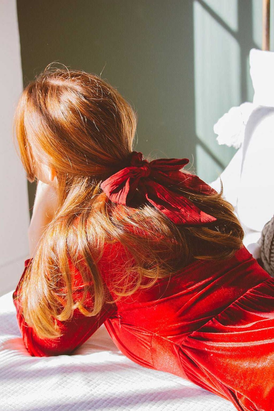 All Hair ANDI | Crimson Long Bow Scrunchie