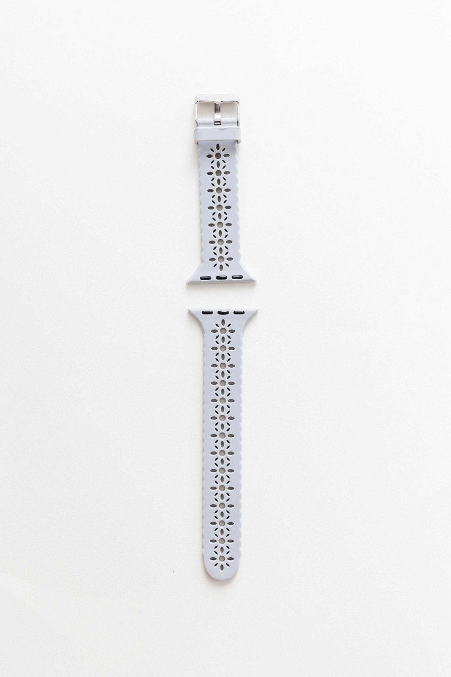 Watch Bands ANDI | Samsung Cloudy Gray Floral Silicone Watch Band