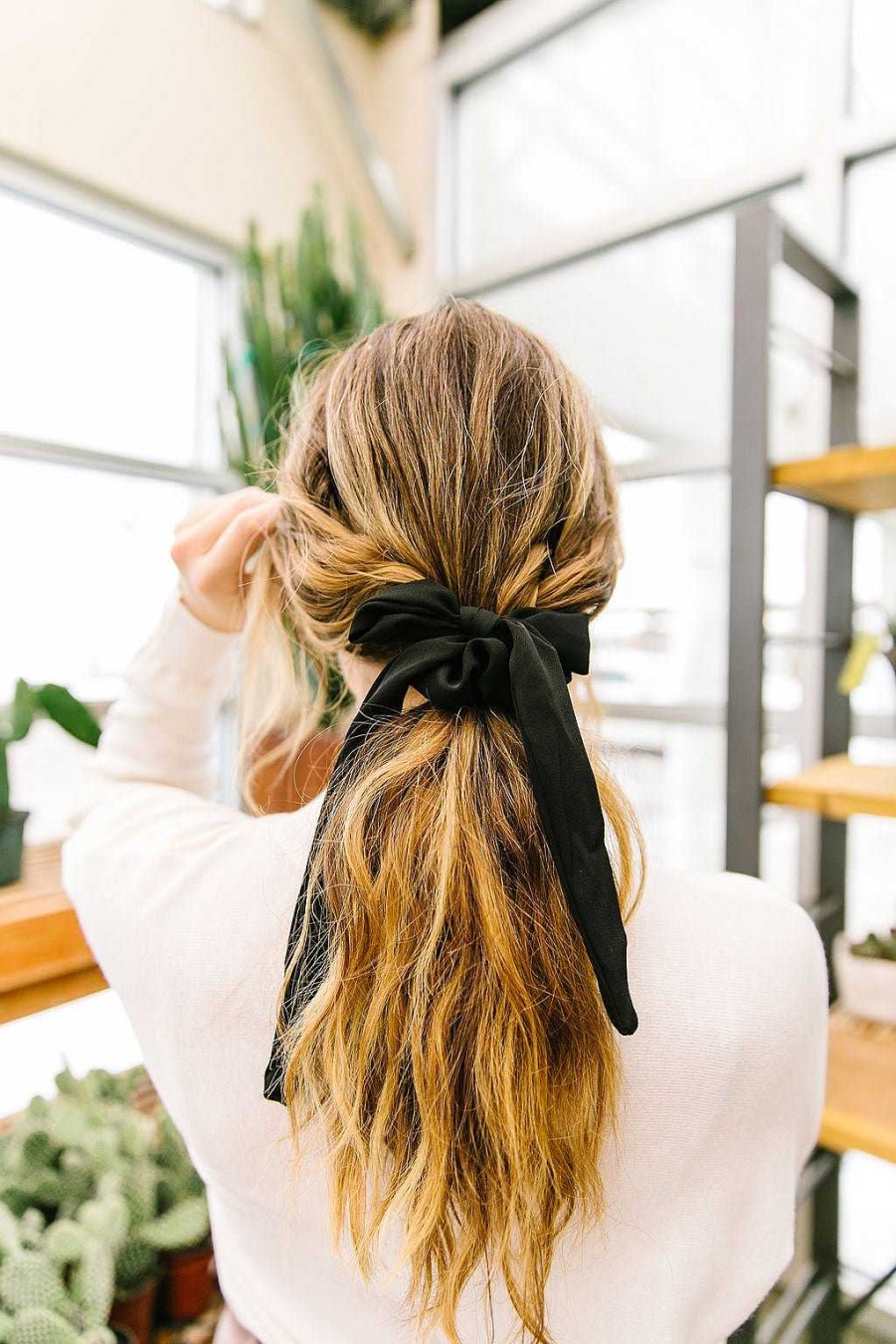 All Hair ANDI | Black Long Bow Scrunchie