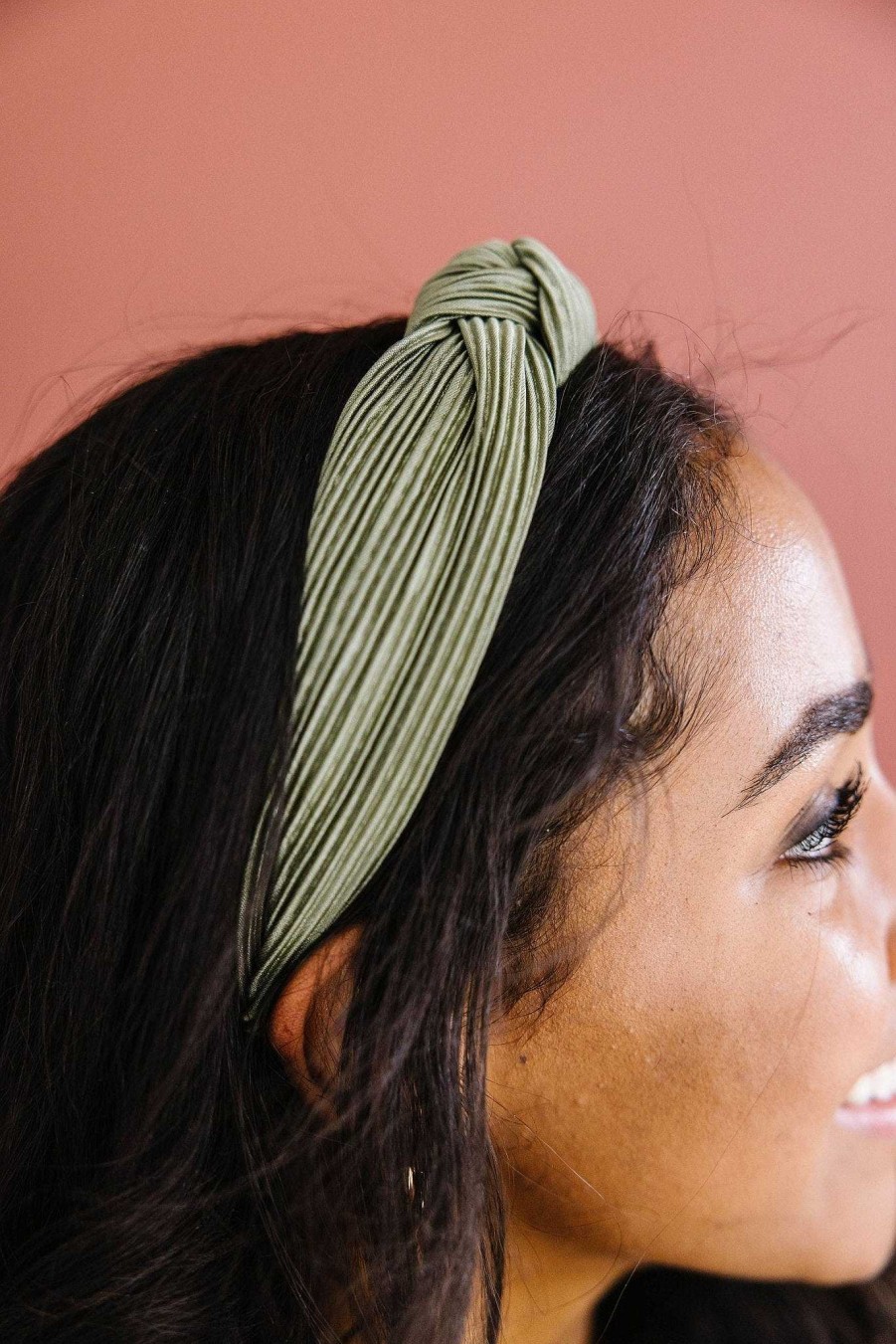 All Hair ANDI | Ivy Green Pleated Hard Headband