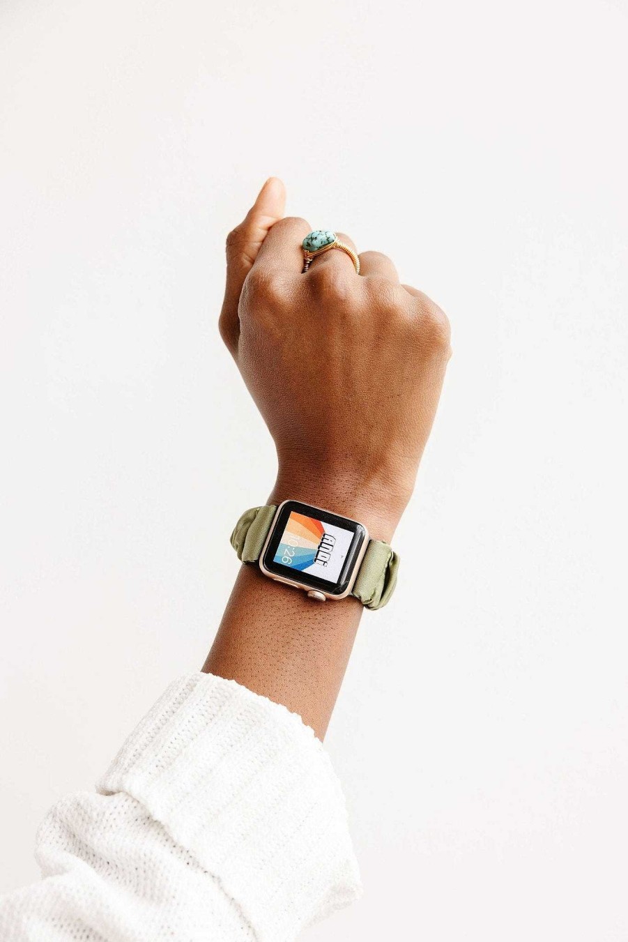 Watch Bands ANDI | Moss Luxe Scrunchie Band Compatible With Apple Watch