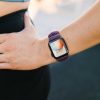 Watch Bands ANDI | Plum Hexagon Athletic Scrunchie Band Compatible With Apple Watch