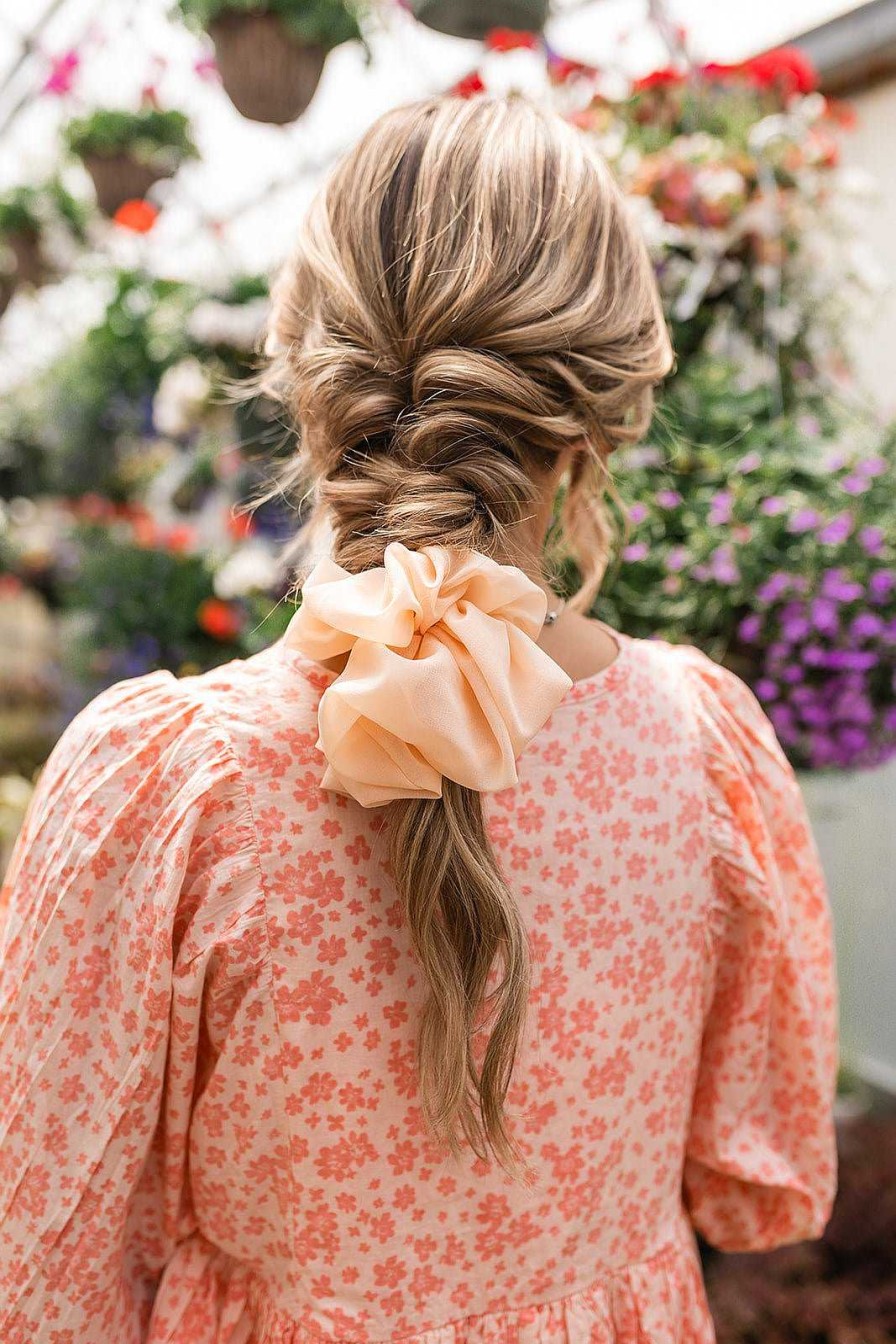 All Hair ANDI | Peach Chiffon Extra Jumbo Scrunchie