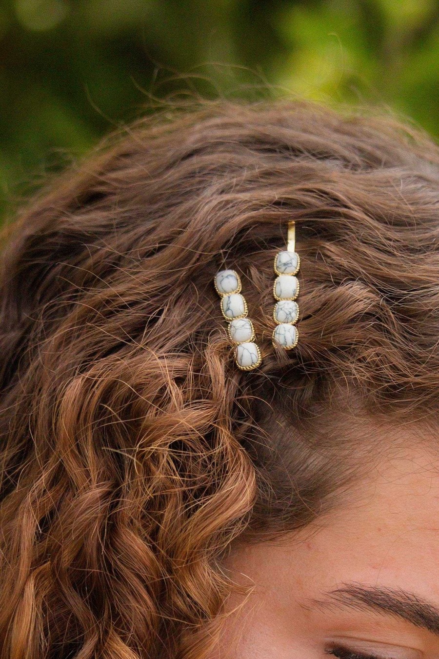 All Hair ANDI | Marble Stone Bobby Pins