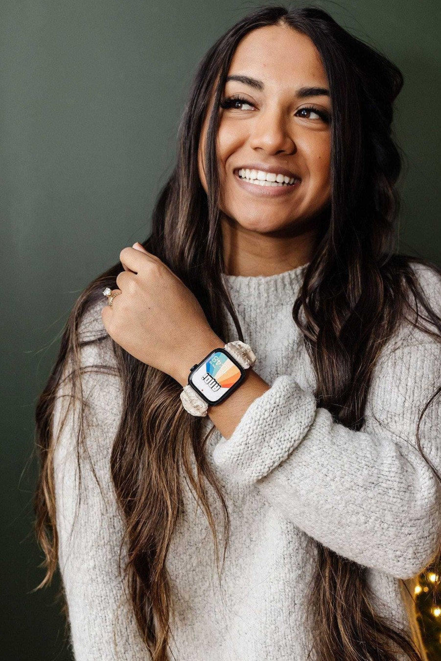 Watch Bands ANDI | Good Tidings Scrunchie Band Compatible With Apple Watch