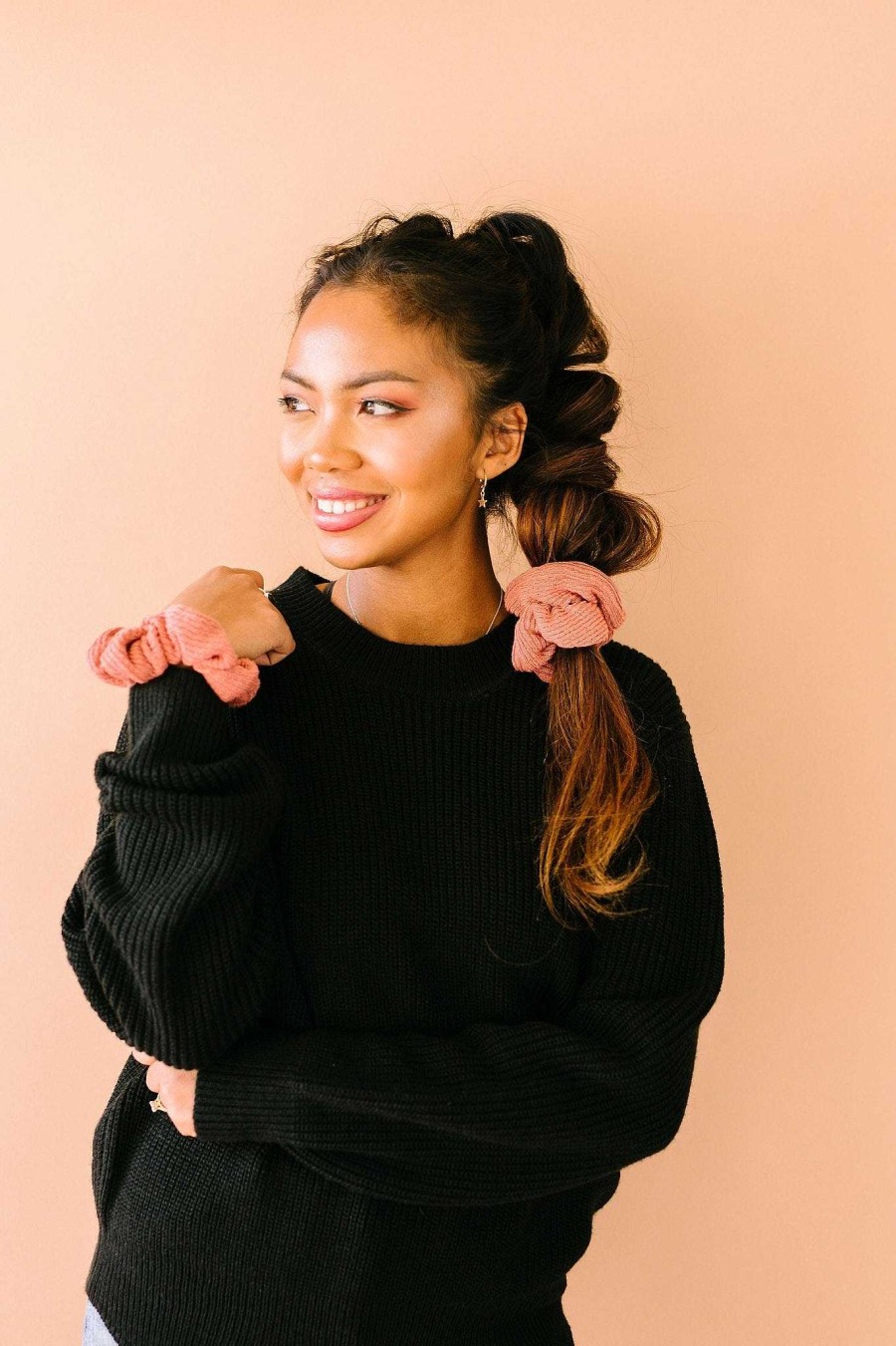 All Hair ANDI | Oversized Rose Sweater Scrunchie