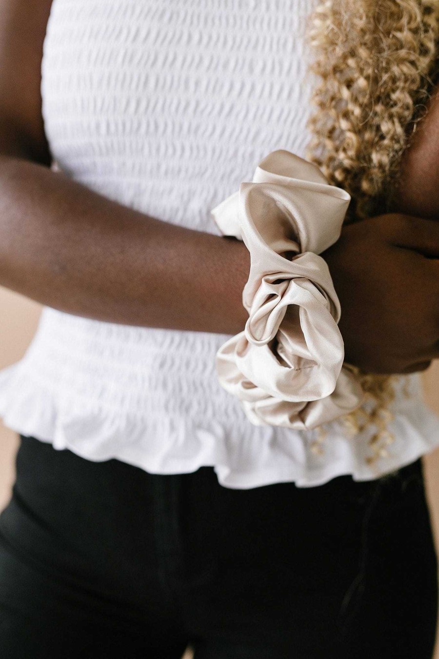 All Hair ANDI | Latte Satin Jumbo Scrunchie